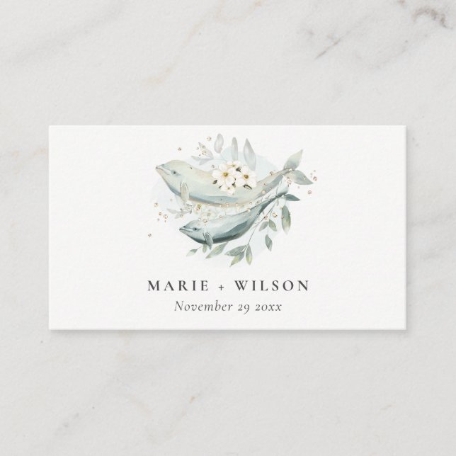 Carte D'accompagnement Site turquoise Gold Underwater Floral Fish Mariage (Devant)