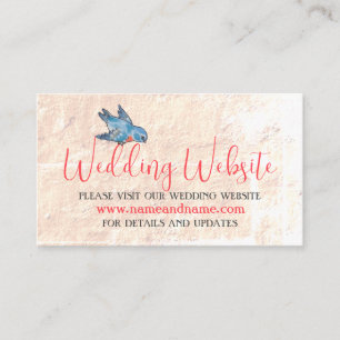 Carte D'accompagnement Site vintage Boho Blush Pink Floral Mariage