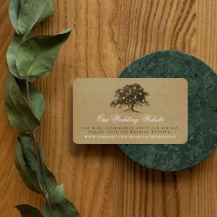 Carte D'accompagnement Site vintage du Mariage Old Oak Tree