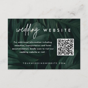 Carte D'accompagnement Site Web Code QR de mariage de destination tropica