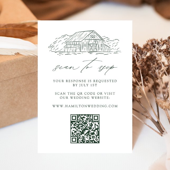 Carte D'accompagnement Site Web de Code QR de Réponse pour un Mariage dan (Créateur téléchargé)