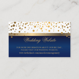 Carte D'accompagnement Site Web de Confetti Gold White and Navy
