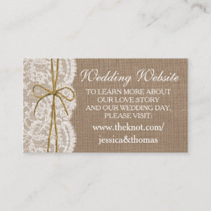 Carte D'accompagnement Site Web de la collection de Mariages Rustic Twine