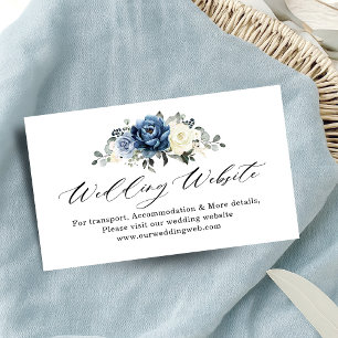 Carte D'accompagnement Site Web de l'Mariage ivoirien Dusty Blue Navy Cha