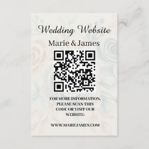 Carte D'accompagnement Site Web de Mariage Ajouter un Code QR de Nom Phot
