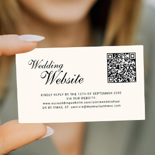 Carte D'accompagnement site web de mariage avec code QR en ligne pour RSV