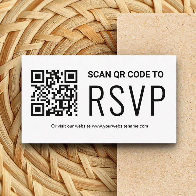 Carte D'accompagnement Site Web de Mariage avec Code QR en Ligne pour RSV (Créateur téléchargé)
