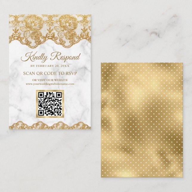 Carte D'accompagnement Site Web de Mariage avec Code QR pour Répondre, Do (Devant / Derrière)