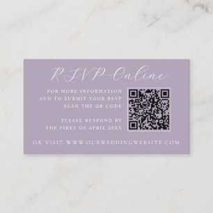 Carte D'accompagnement Site web de mariage avec code QR pour RSVP du Chât