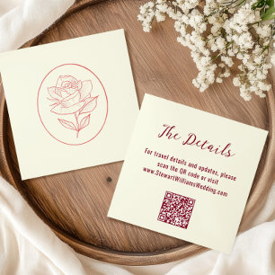 Carte D'accompagnement Site Web de Mariage Botanique Classique du Jardin