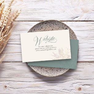 Carte D'accompagnement Site Web de Mariage Botanique Vert Sauge