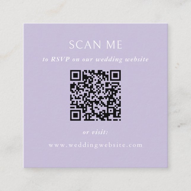 Carte D'accompagnement Site Web de Mariage Code QR (Devant)