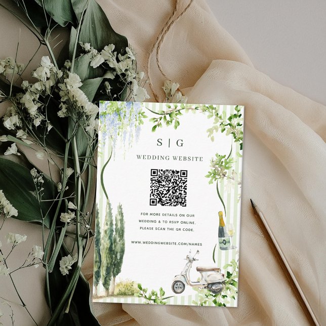 Carte D'accompagnement Site Web de Mariage | Code QR Scan Photo (Créateur téléchargé)