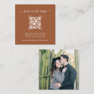 Carte D'accompagnement Site Web de Mariage Code QR Scan Photo