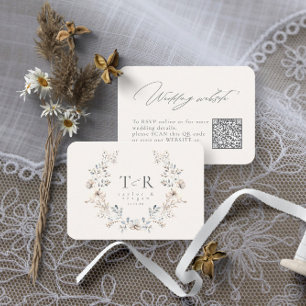 Carte D'accompagnement Site Web de Mariage de couronne de Fleur sauvage D
