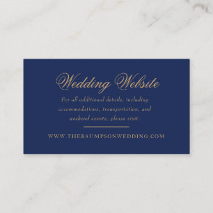 Carte D'accompagnement Site Web de Mariage de script de la marine et de l