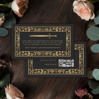 Site Web de Mariage d'épée royale noire RSVP QR Co