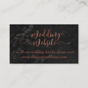 Carte D'accompagnement Site Web de Mariage Écriture Cuivrée avec Marbre