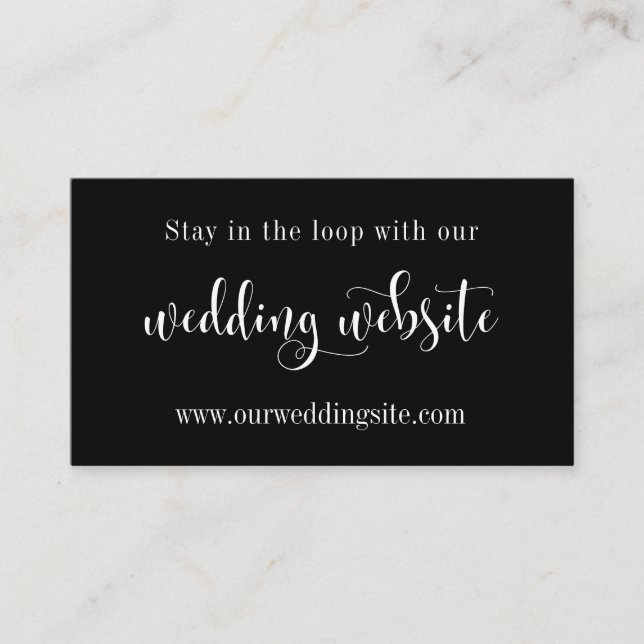 Carte D'accompagnement Site Web de Mariage, Écriture Moderne Élégante sur (Devant)