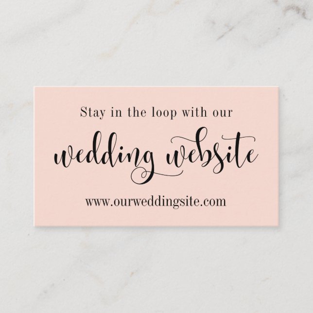 Carte D'accompagnement Site Web de Mariage, Écriture Moderne Élégante sur (Devant)