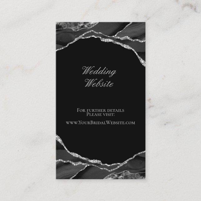 Carte D'accompagnement Site Web de Mariage Élégant en Papier Aluminium Ar (Devant)