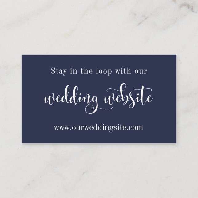 Carte D'accompagnement Site Web de Mariage, Jolie Écriture Moderne sur Fo (Devant)