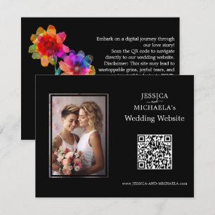Carte D'accompagnement 🌈 Site Web de Mariage LGBTQ & Pétales de Fleurs &