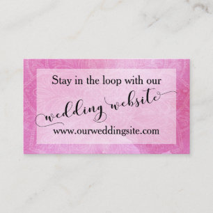 Carte D'accompagnement Site Web de Mariage Mandala Aquarelle Rose Gras 2