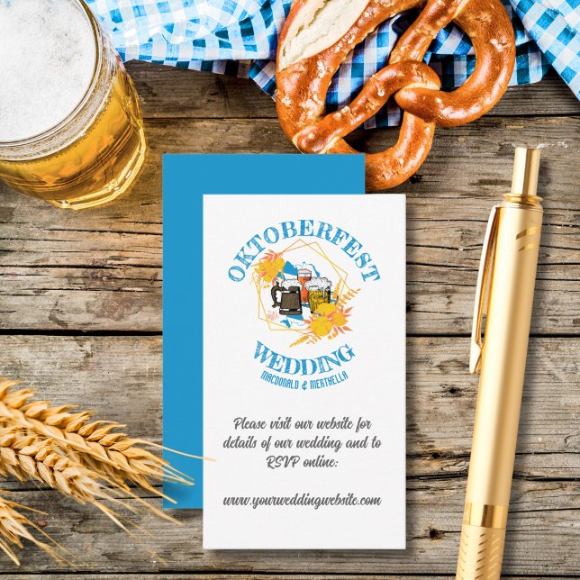 Carte D'accompagnement Site Web de MARIAGE OKTOBERFEST (OKTOBERFEST WEDDING Website Enclosure Card for your beer-themed wedding stationery.)