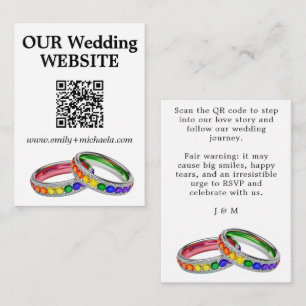 Carte D'accompagnement 🌈 Site Web de Mariage QR Drôle Entrelacé dans la