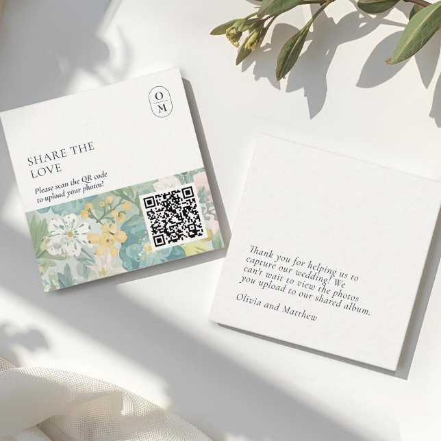 Carte D'accompagnement Site Web de Mariage QR Monogramme Chic (Créateur téléchargé)