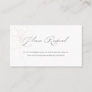 Carte D'accompagnement Site Web de Mariage Rose illustré RSVP