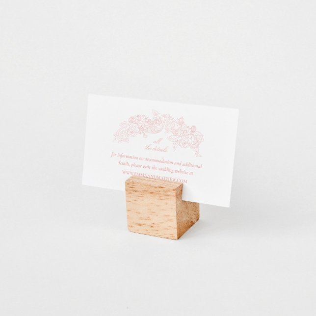 Carte D'accompagnement Site Web de Mariage Rose Pâle Victorien (Créateur téléchargé)