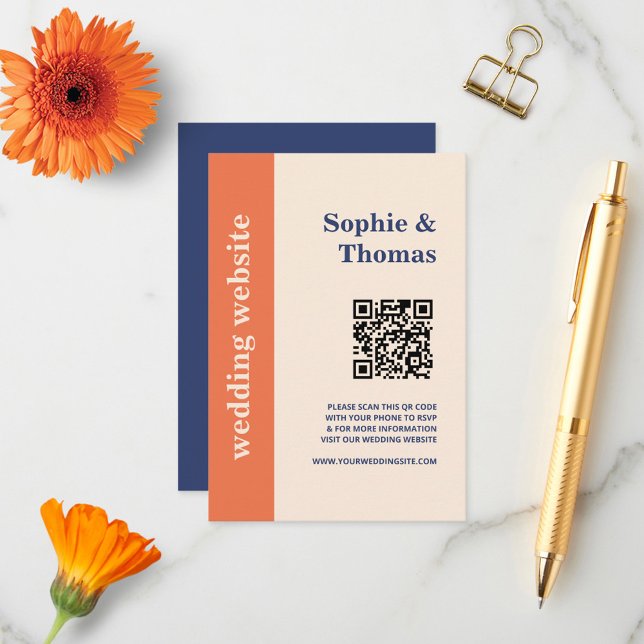 Carte D'accompagnement Site Web de Mariage Typographie Moderne Gras Abric (Créateur téléchargé)