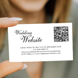 Carte D'accompagnement site web de réponse en ligne par code QR mariage s