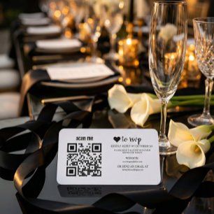 Carte D'accompagnement Site Web de Réponse RSVP Code QR Simple Photo de M