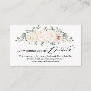 Carte D'accompagnement Site Web du Mariage Floral rose de Champagne Ivoir