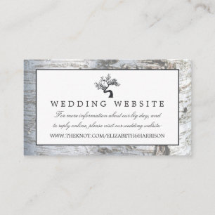 Carte D'accompagnement Site Web du Mariage Rustic Silver Birch Tree