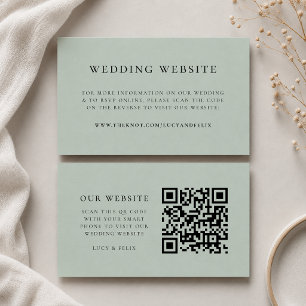 Carte D'accompagnement Site web Elegant Chic RSVP QR Code