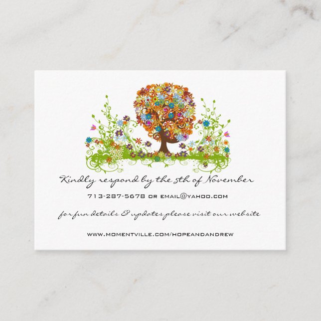 Carte D'accompagnement Site Web Fleur sauvage Whimsical Bloom Love Tree (Devant)