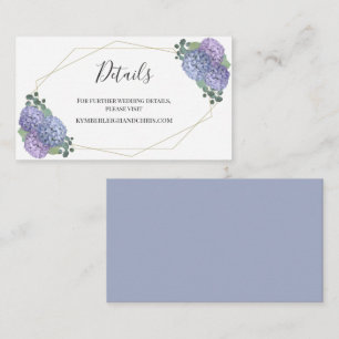 Carte D'accompagnement Site Web Mariage de Boho Geometry Dusty Blue Flora