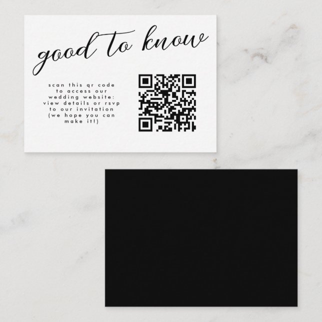 Carte D'accompagnement Site Web Mariage de calligraphie végétale minimale (Devant / Derrière)