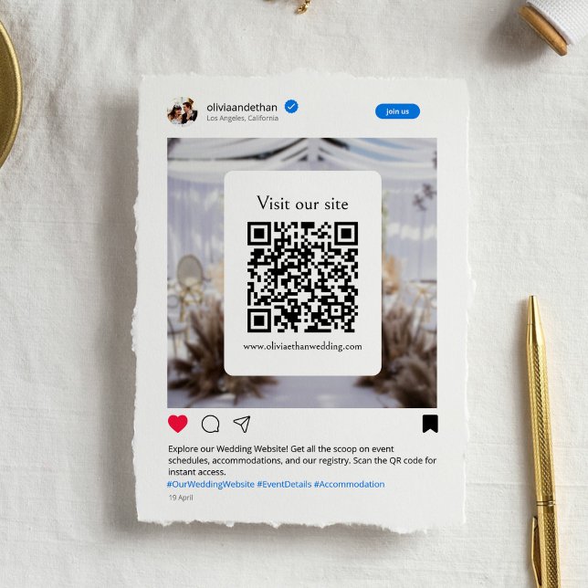 Carte D'accompagnement Site Web Mariage de médias sociaux Funny moderne (Créateur téléchargé)