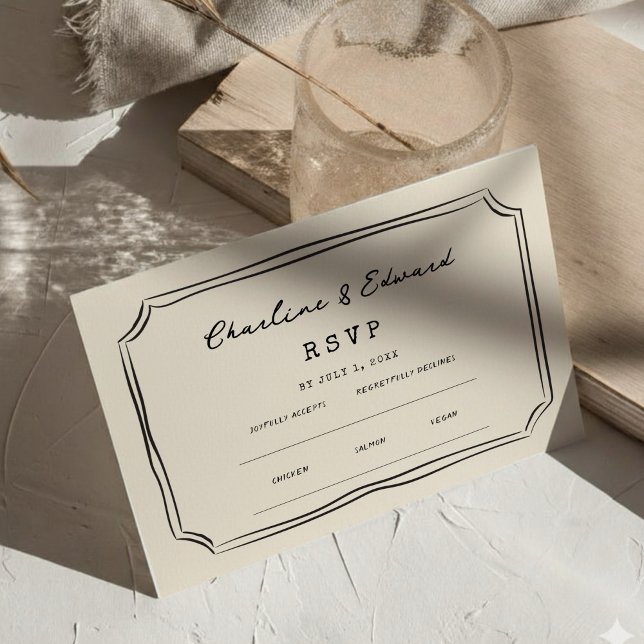 Carte D'accompagnement Site Web Mariage de poignées de dessin funky | RSV (Créateur téléchargé)