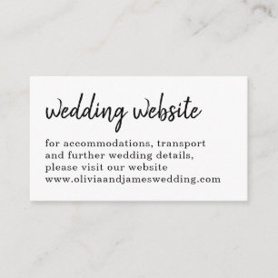 Carte D'accompagnement Site Web Mariage de typographie manuscrite chic