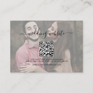 Carte D'accompagnement Site Web Mariage photo de code QR de script simple