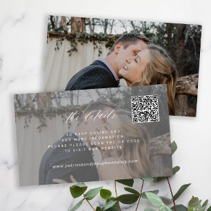 Carte D'accompagnement Site web mariage QR CODE détails photo minimes