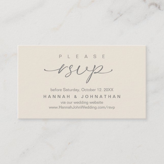 Carte D'accompagnement Site web moderne de Mariage RSVP en ligne (Devant)