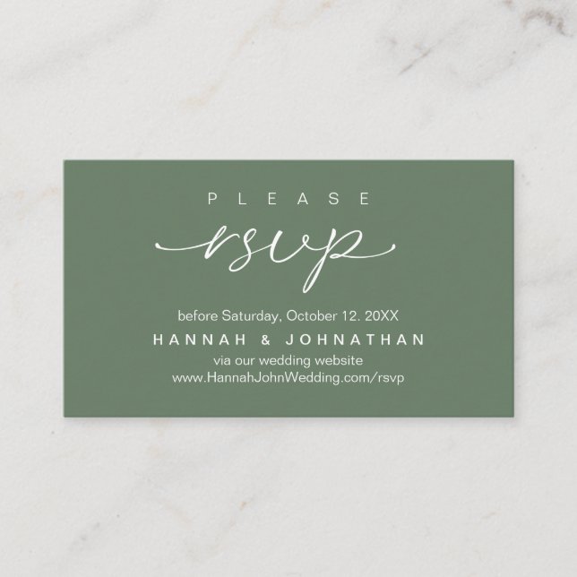 Carte D'accompagnement Site web moderne de Mariage RSVP en ligne (Devant)