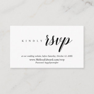 Carte D'accompagnement Site web RSVP en ligne, Moderne Classique Minimali